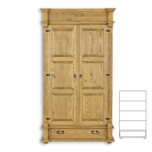 Priežu skapis RUSTIKAL SF848 priede bezkrāsaina vaska krāsā