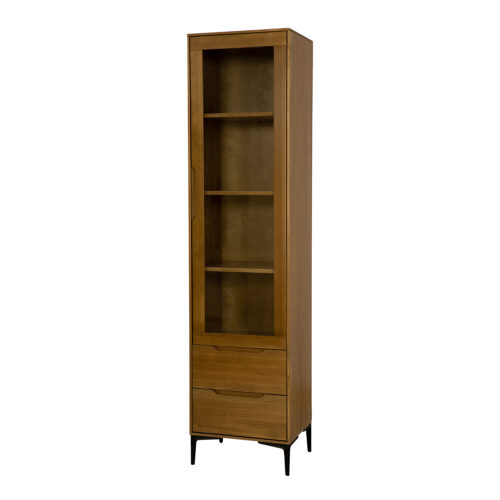 Dižskābarža koka vitrīna MODERN KW420 LEFT dižskābarža ķiršu krāsā