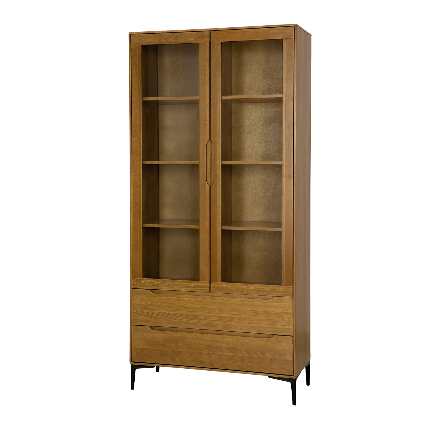 Dižskābarža koka vitrīna MODERN KW421 dižskābarža ķiršu krāsā