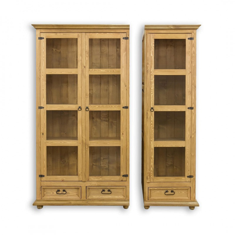 Priedes vitrīna RUSTIKAL KW809/II baltā priede, patina — изображение 2