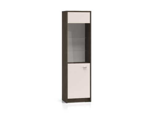 Avante 02 vējdzirnavu ozols / MDF kašmira spīdīgs vitrīna 1DL/P