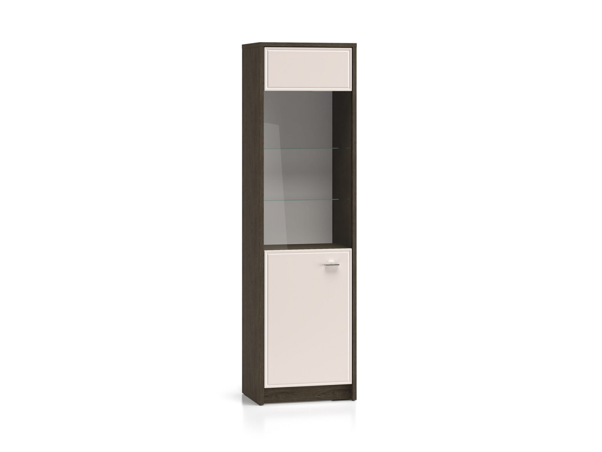 Avante 02 vējdzirnavu ozols / MDF kašmira spīdīgs vitrīna 1DL/P