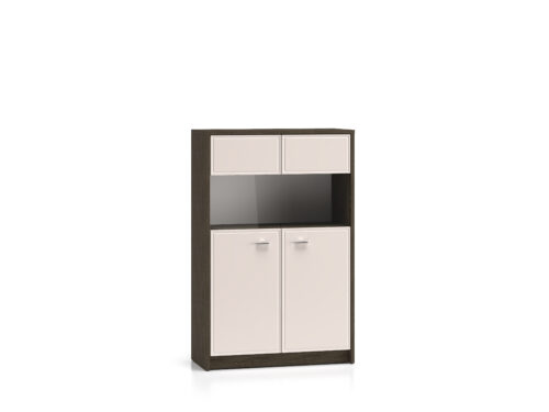 Avante 03 vējdzirnavu ozols / MDF kašmira spīdīga krāsa – 2D vitrīna