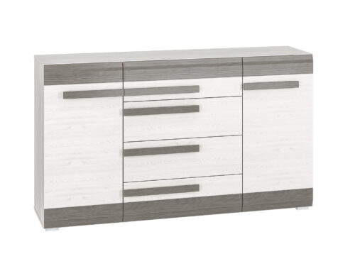 BLANCO 06 sniega priede/MDF jauns pelēks kumode