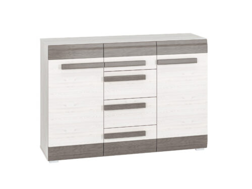 BLANCO 07-01 sniega priede/MDF jauna pelēka kumode