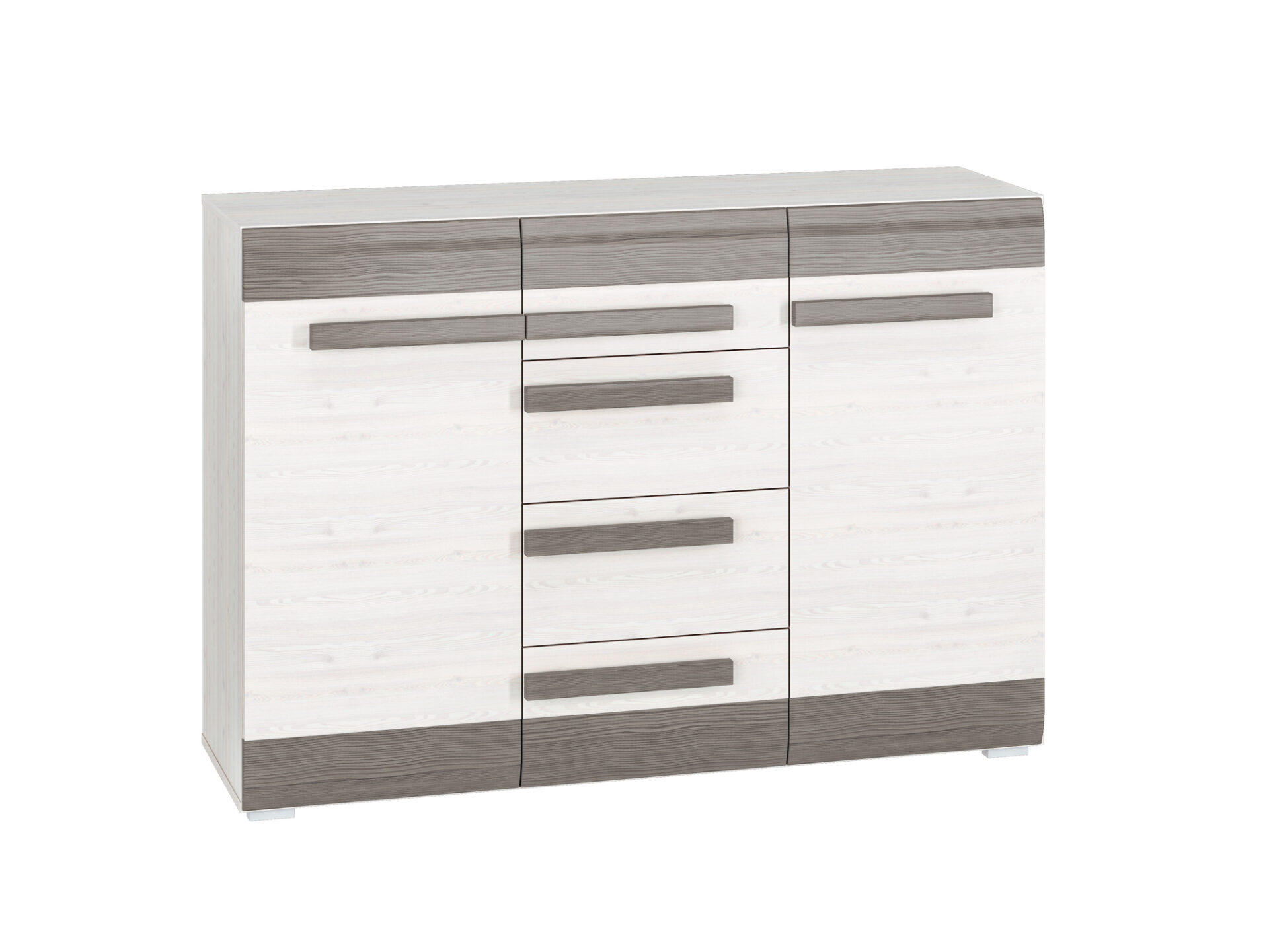 BLANCO 07-01 sniega priede/MDF jauna pelēka kumode