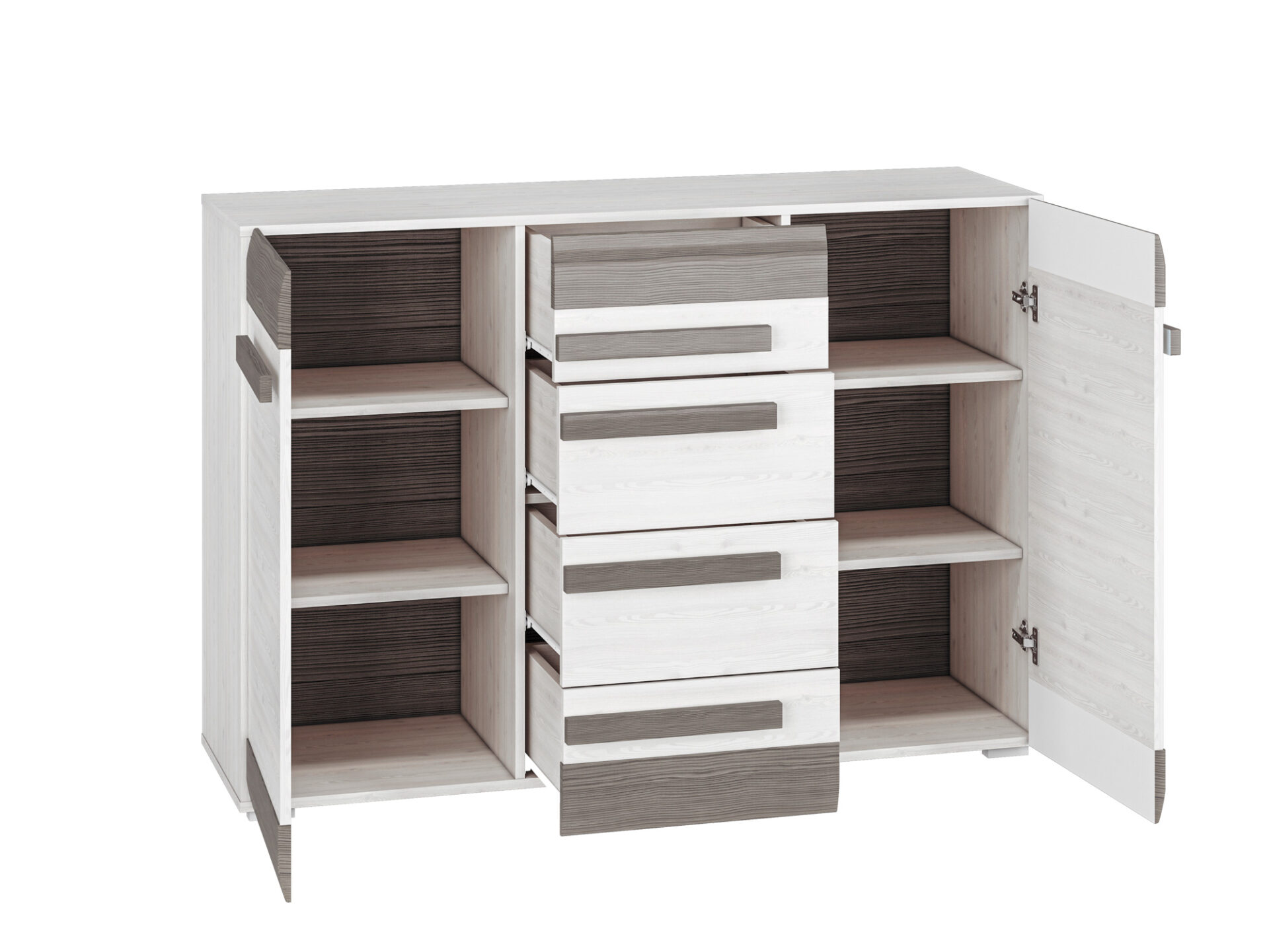 BLANCO 07-01 sniega priede/MDF jauna pelēka kumode — изображение 2
