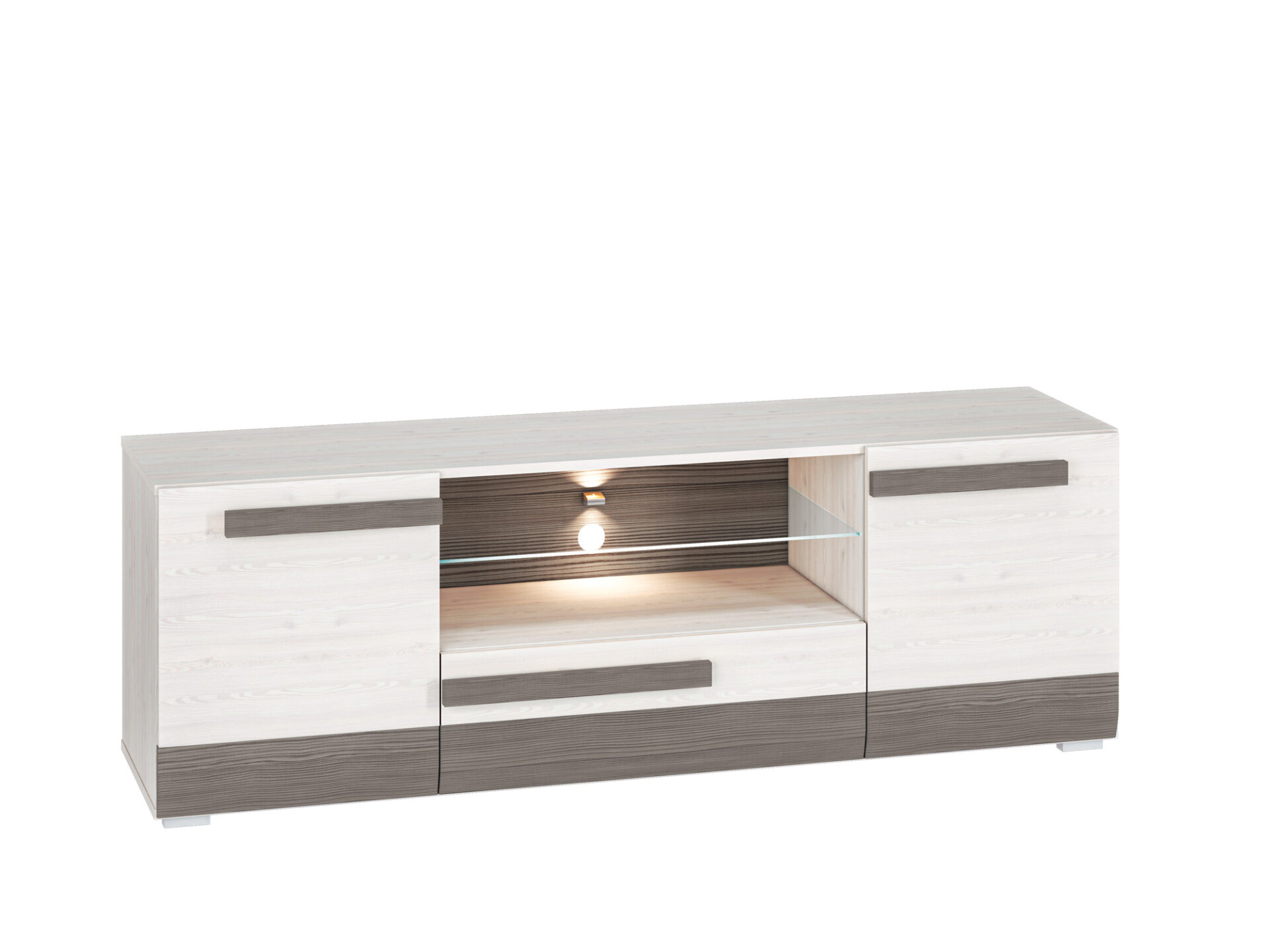 BLANCO 09-01 sniega priede/MDF jauns pelēks - TV skapis