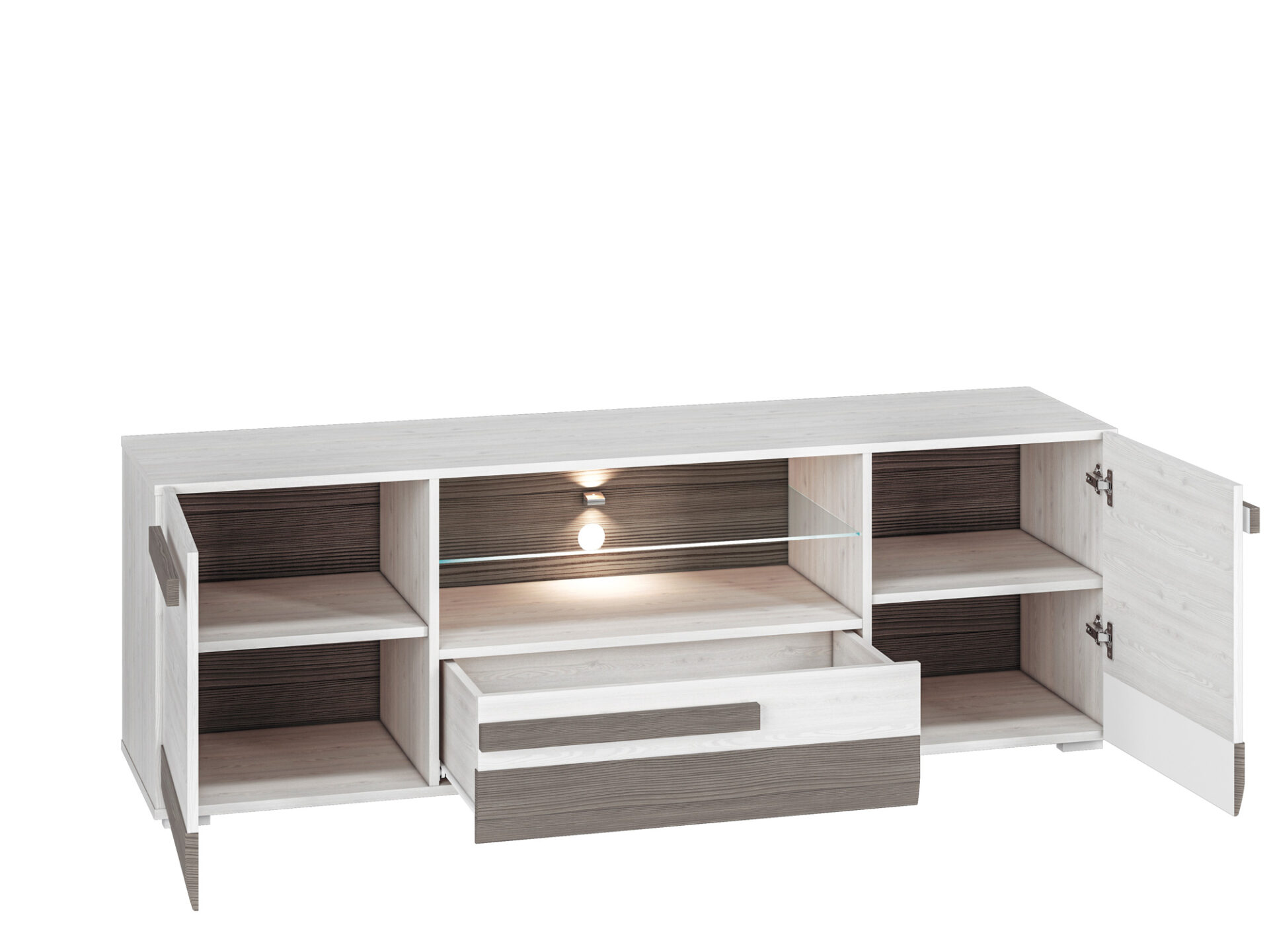 BLANCO 09-01 sniega priede/MDF jauns pelēks - TV skapis — изображение 2