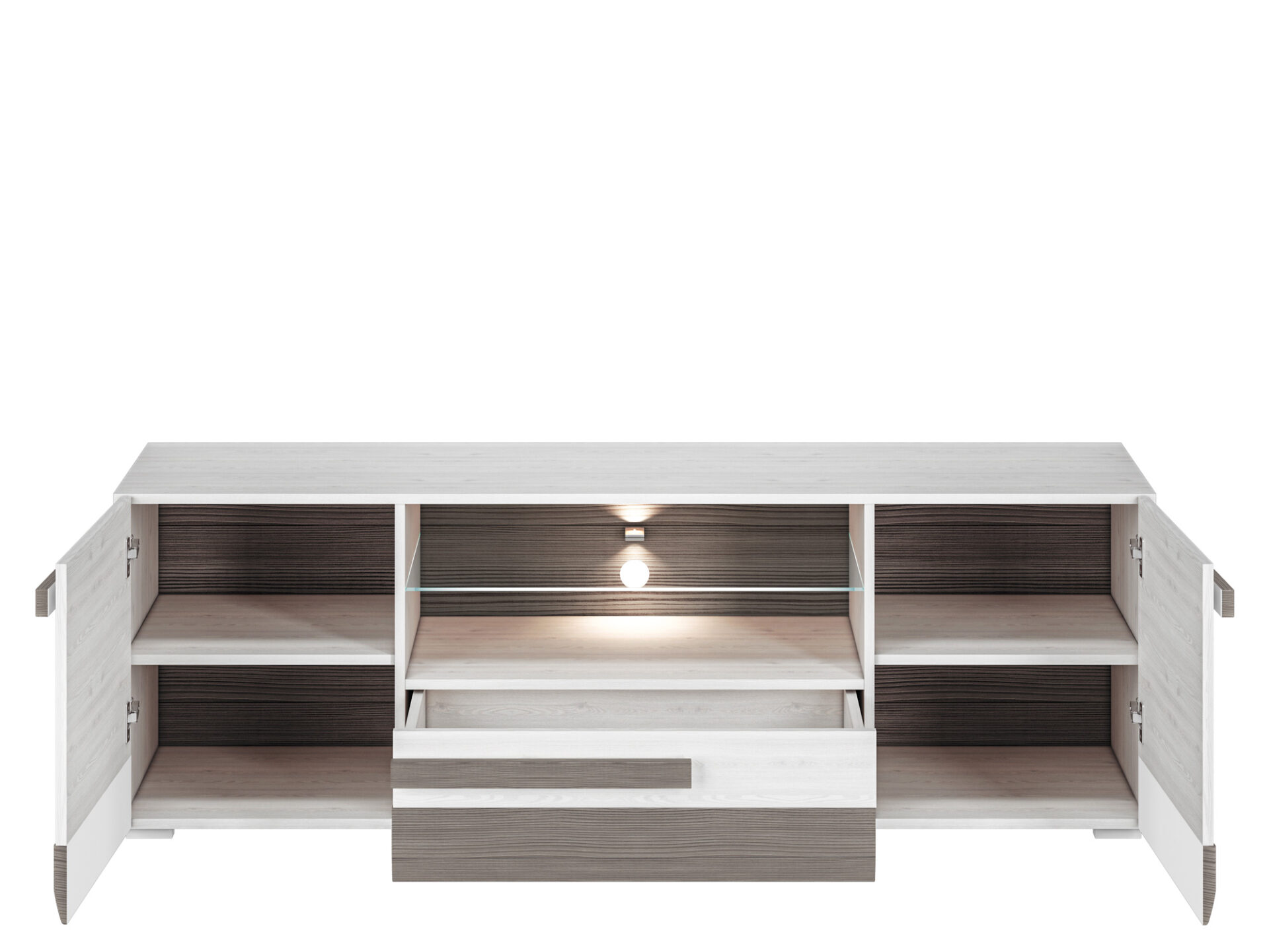 BLANCO 09-01 sniega priede/MDF jauns pelēks - TV skapis — изображение 4