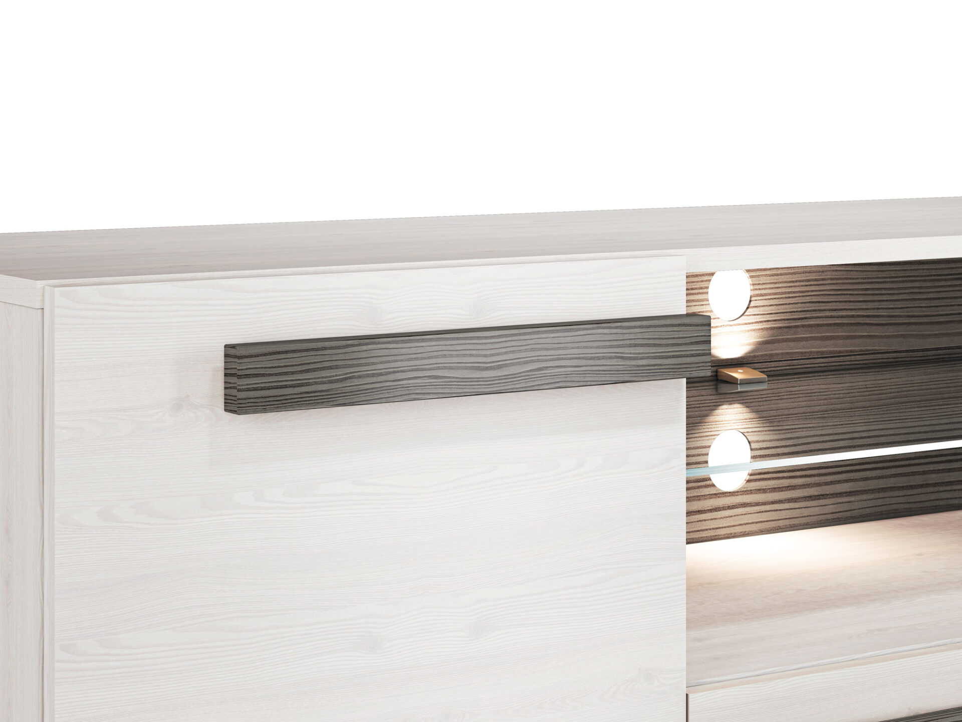 BLANCO 09-01 sniega priede/MDF jauns pelēks - TV skapis — изображение 5
