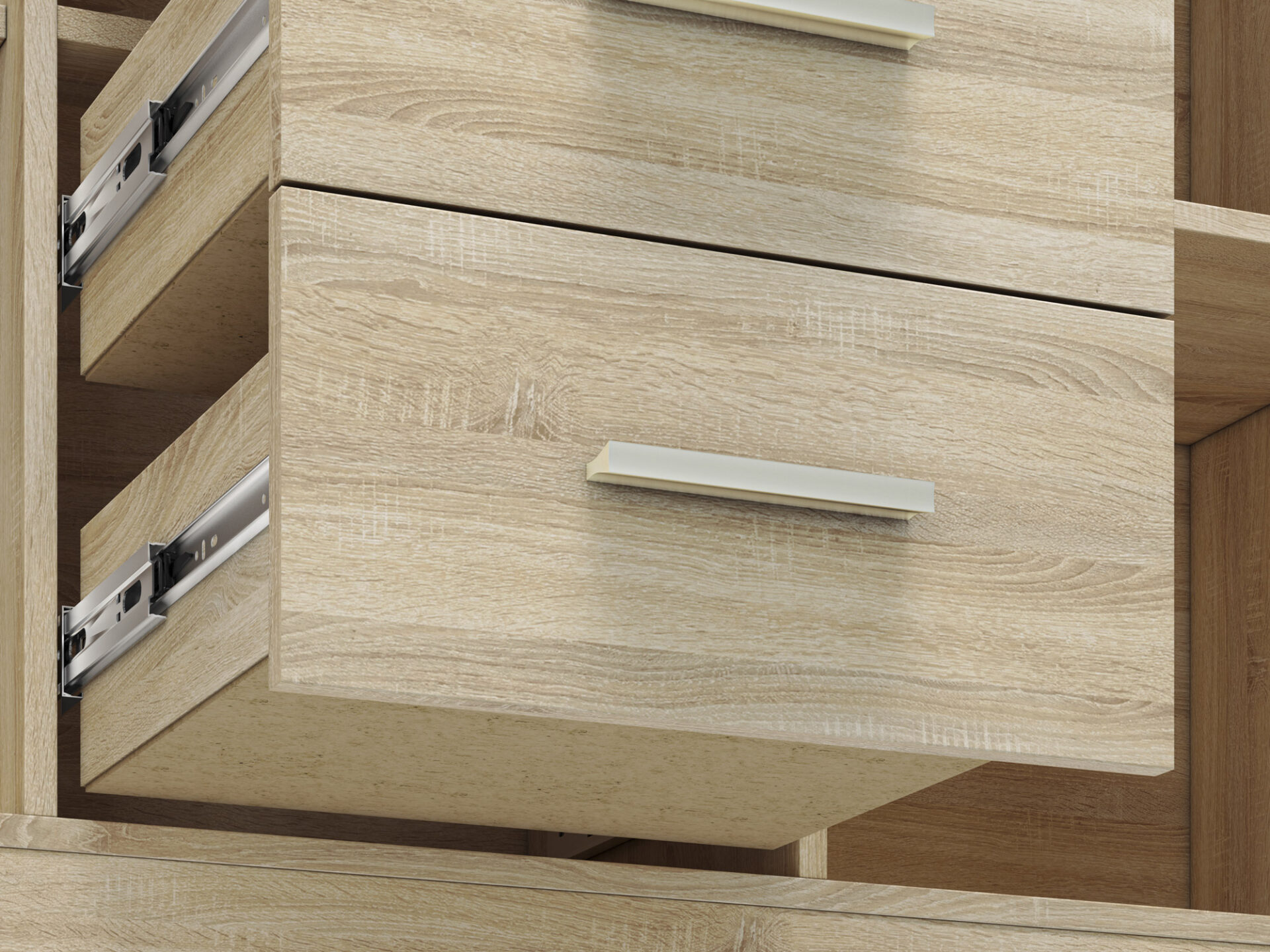 CASTEL 09 gaiša sonoma/MDF sonoma trifele - kumode — 7 attēls