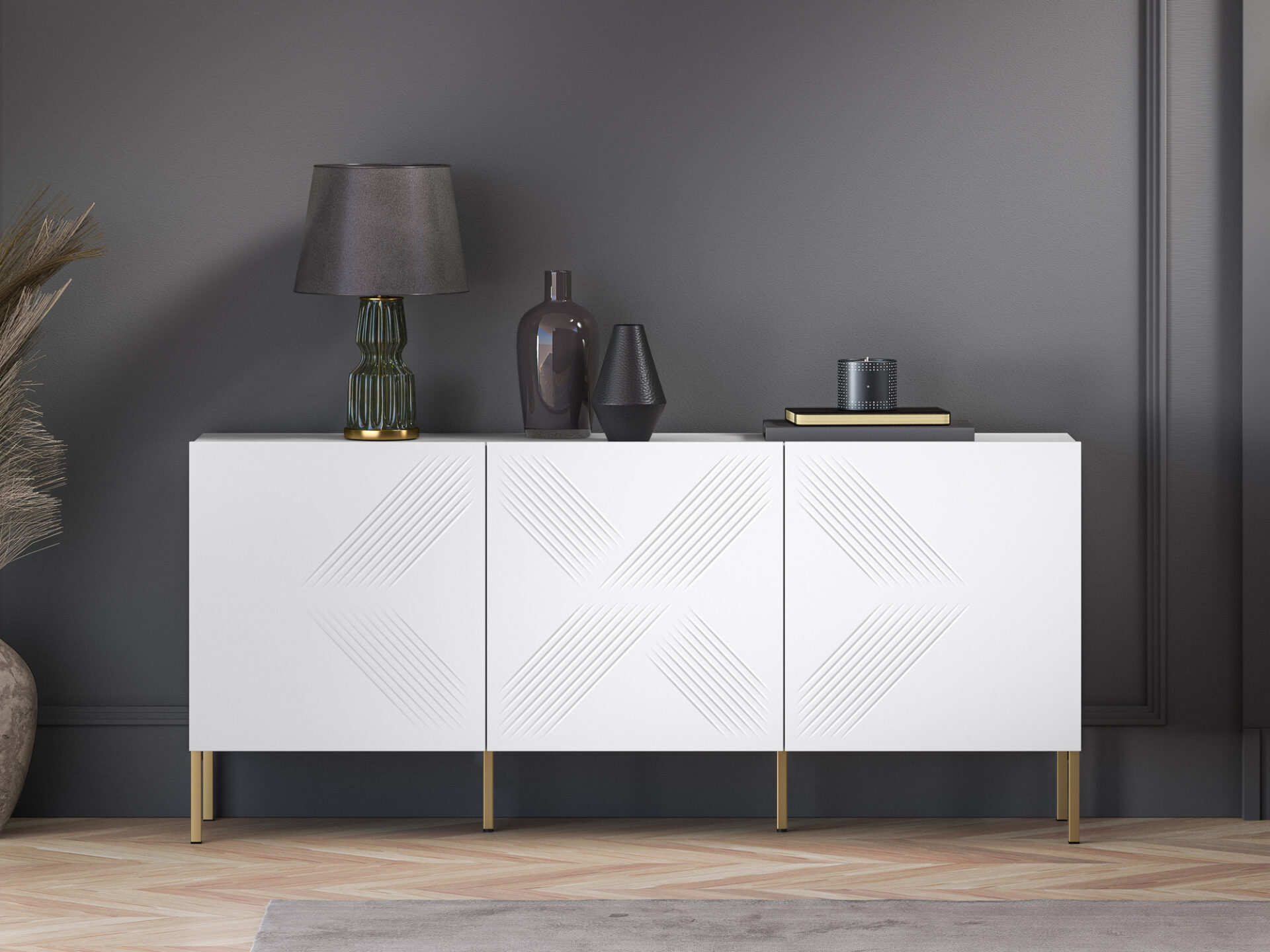 Clearing 02 Alpine White / Gold Leg - 3D kumode — 3 attēls