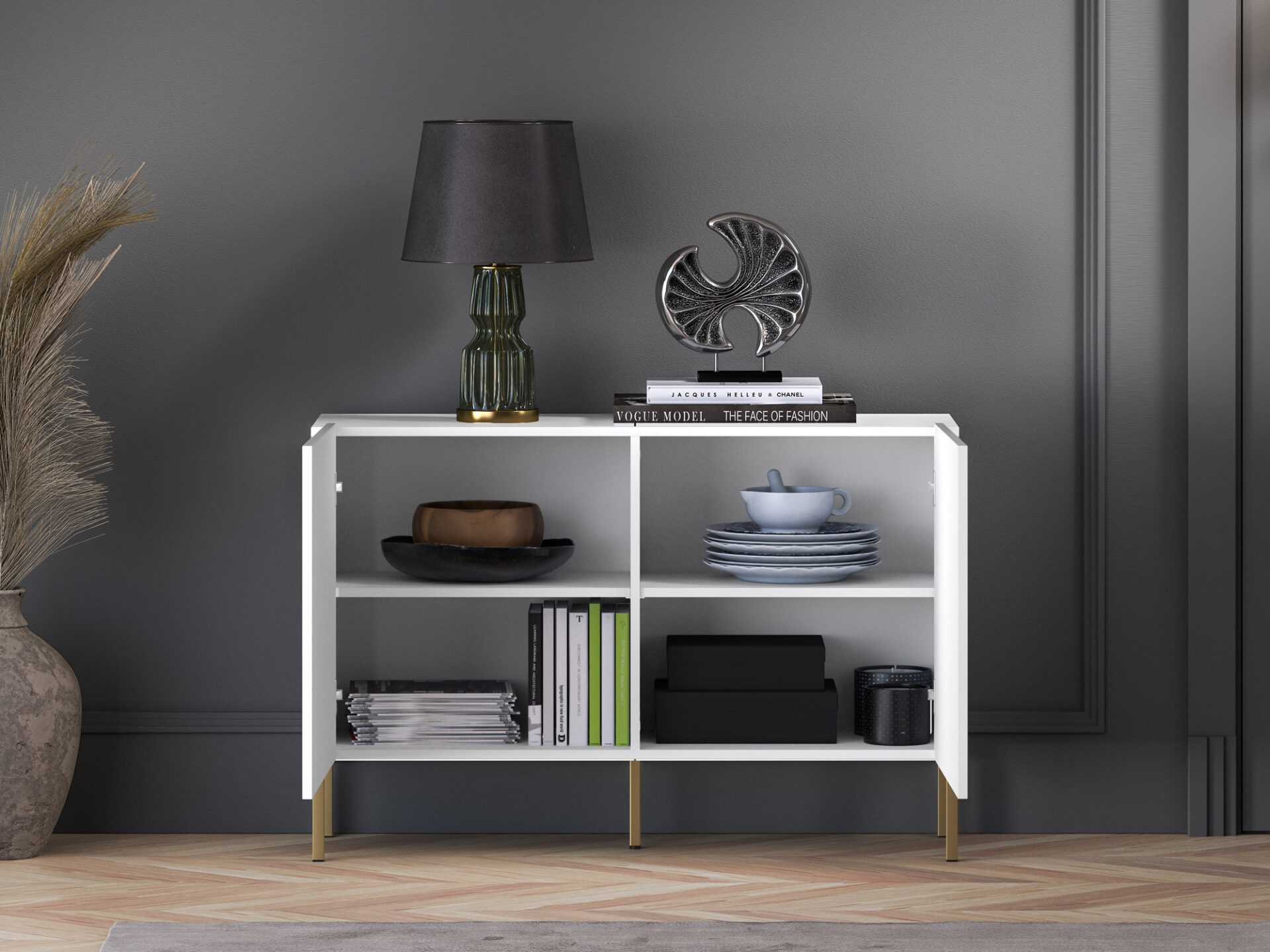 Clearing 03 Alpine White / Gold Leg – 2D kumode — 4 attēls