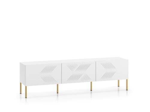 Clearing 04 Alpine White/Gold kāja – 3K TV skapītis