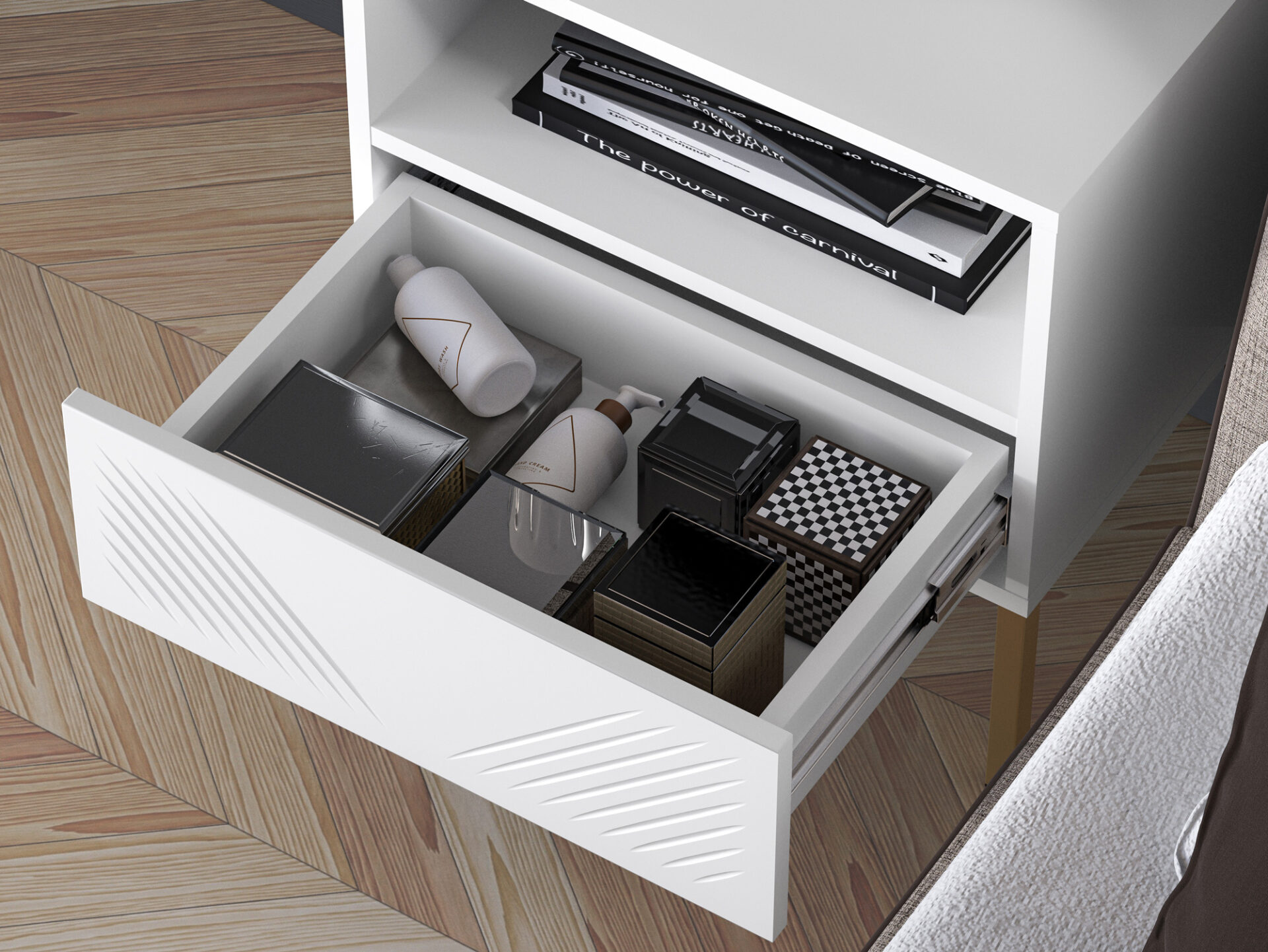 Clearing 05 Alpine White/Gold kāja – 1S skapītis — 7 attēls