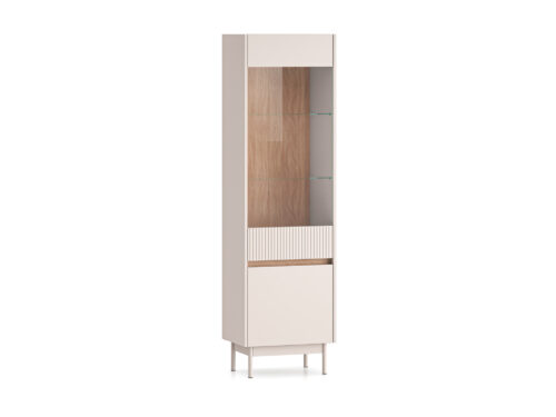 Dunea 02 kašmira / cremona oak torro – vitrīnas skapis 1D1W