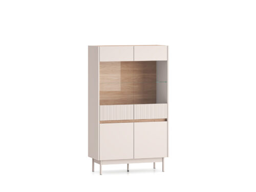 Dunea 03 kašmira/kremona ozols torro – 2D2W vitrīnas skapis