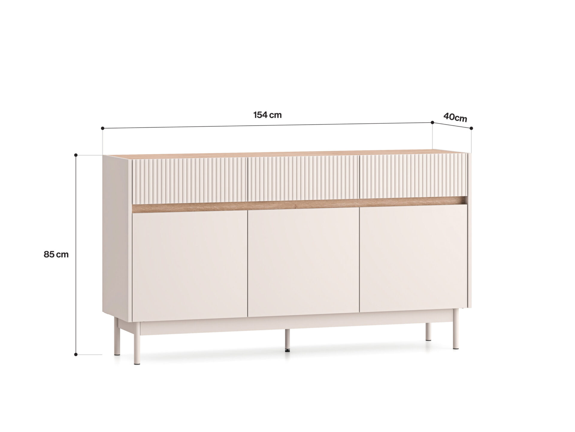 Dunea 05 kašmira/kremonas ozola torro kumode - 3D3S — 6 attēls