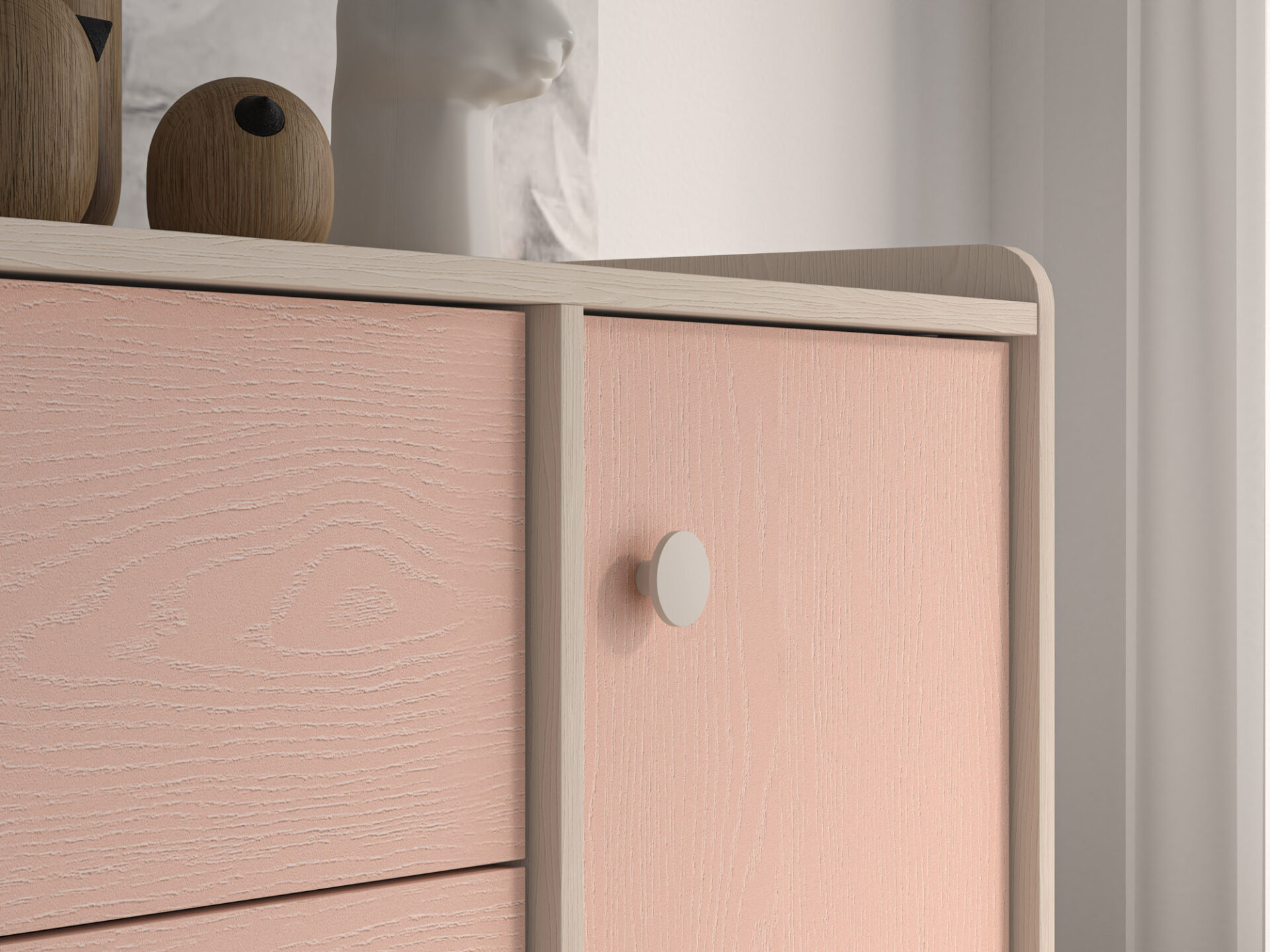Mevel 05 Tuksneša smilšu/tūkstošgades rozā - 1D3S kumode — изображение 8