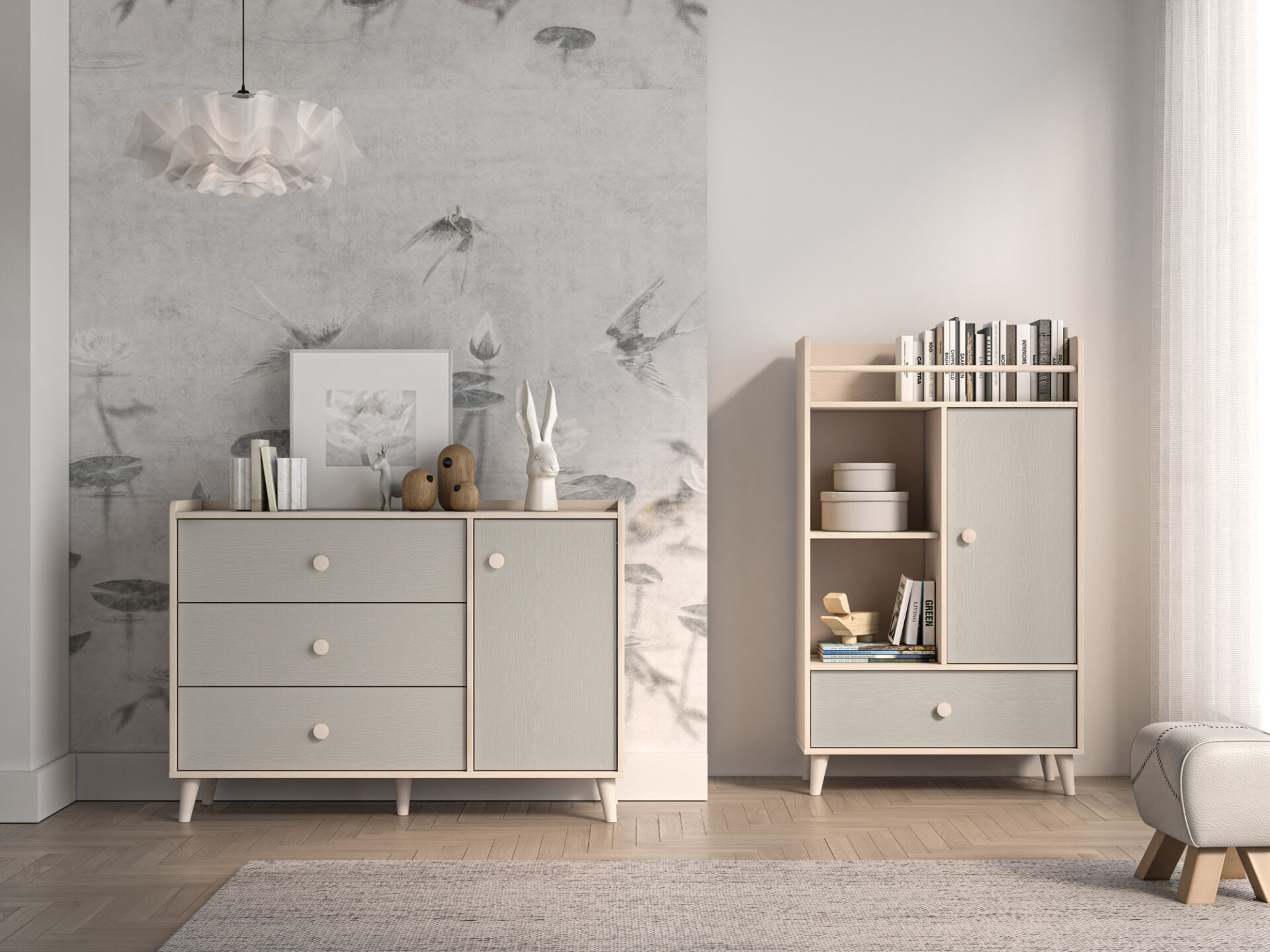 Mevel 05 Tuksneša smilšu/pallādija pelēka - Kumode 1D3S — 10 attēls