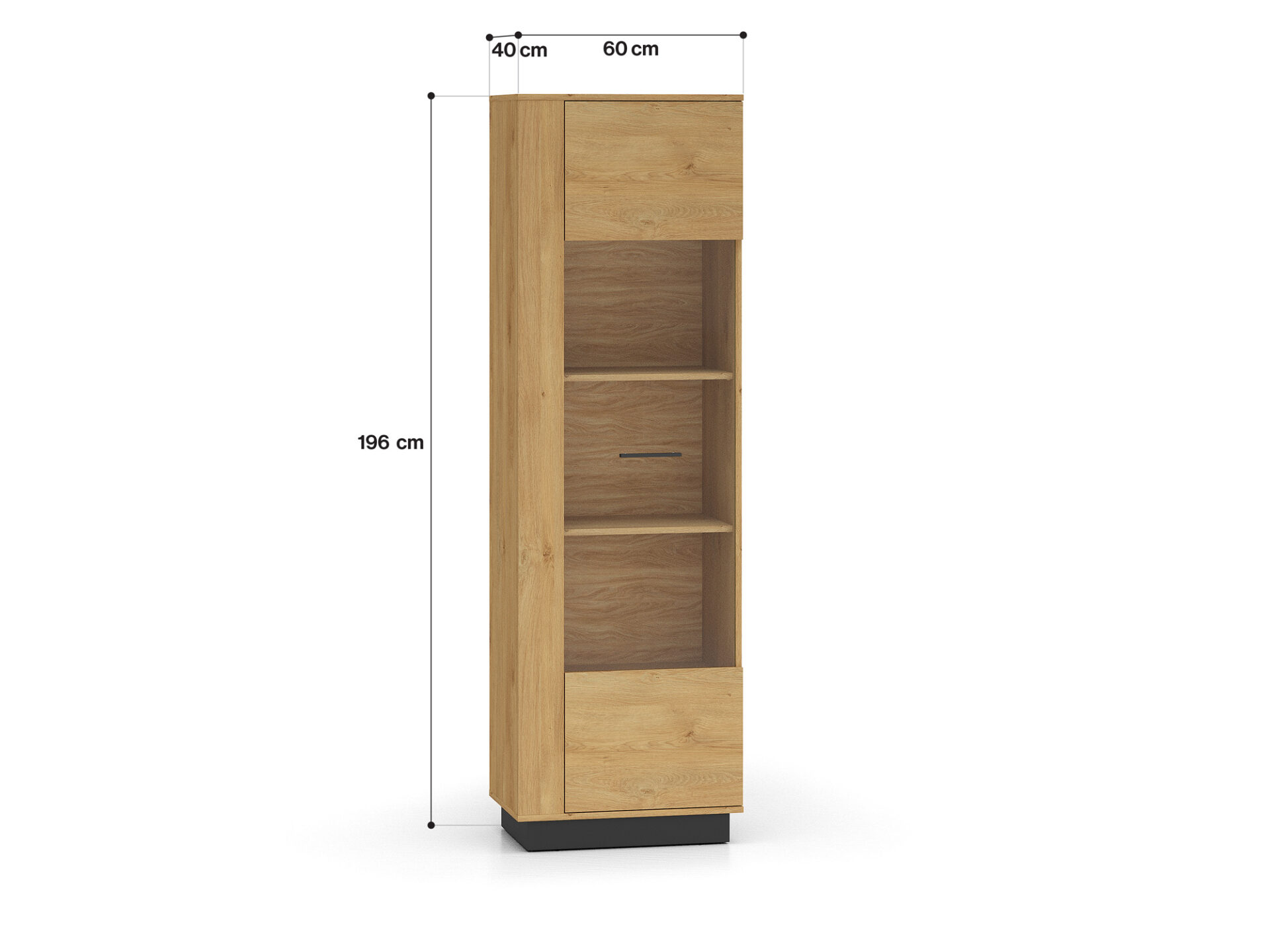 MODESTO 02 stilīgs ozols/melns – 1D vitrīna — изображение 9