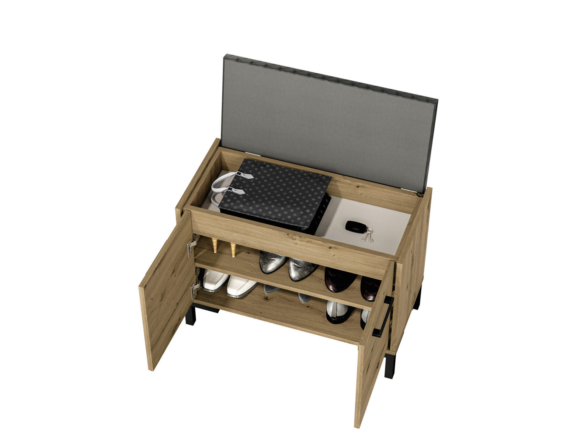 Nevio 04 Artisan Oak - Apavu skapis — 10 attēls