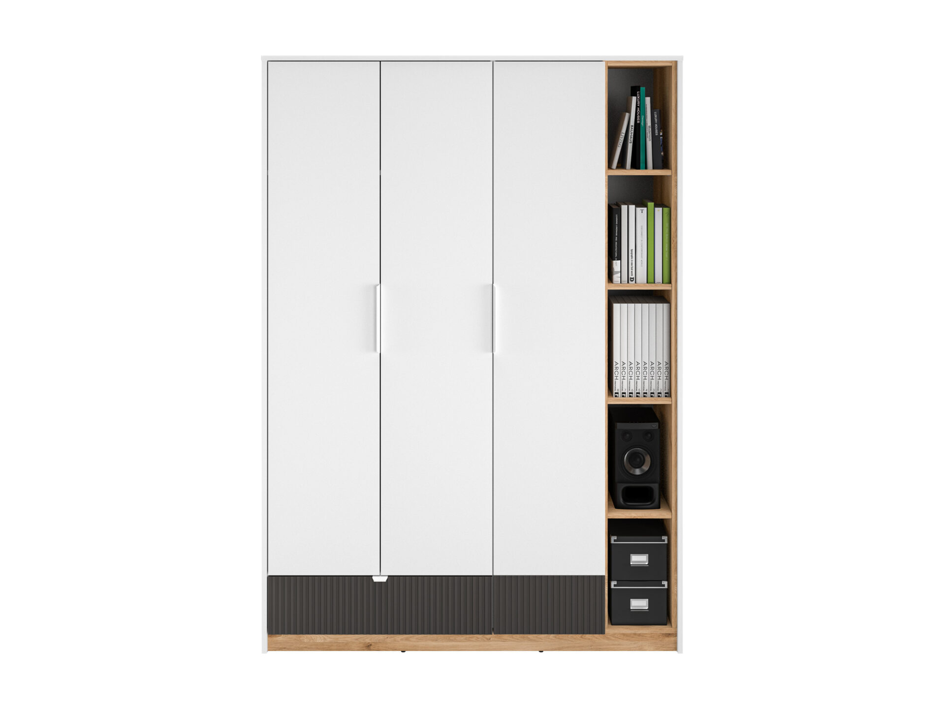 Torino 01 Alpu balts/Castello medus/matēts grafīts - Skapis — изображение 3