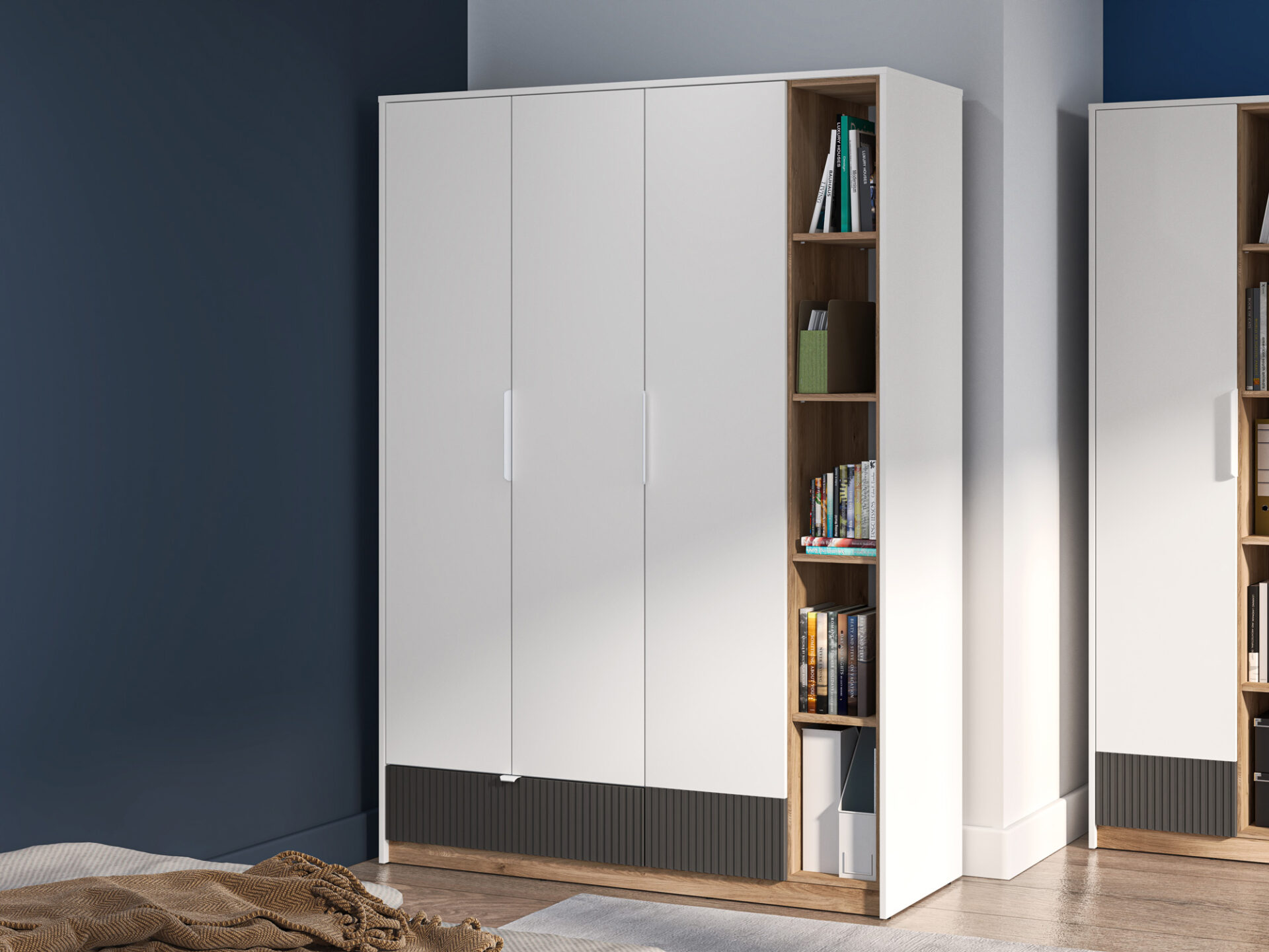 Torino 01 Alpu balts/Castello medus/matēts grafīts - Skapis — изображение 4
