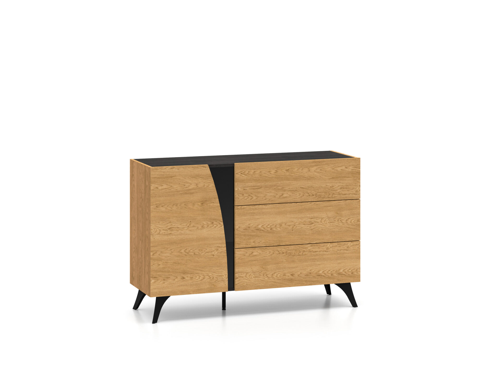 Toscania 05 Baltic Dune Oak/Prestige Ash Black - Kumode 1D 3S