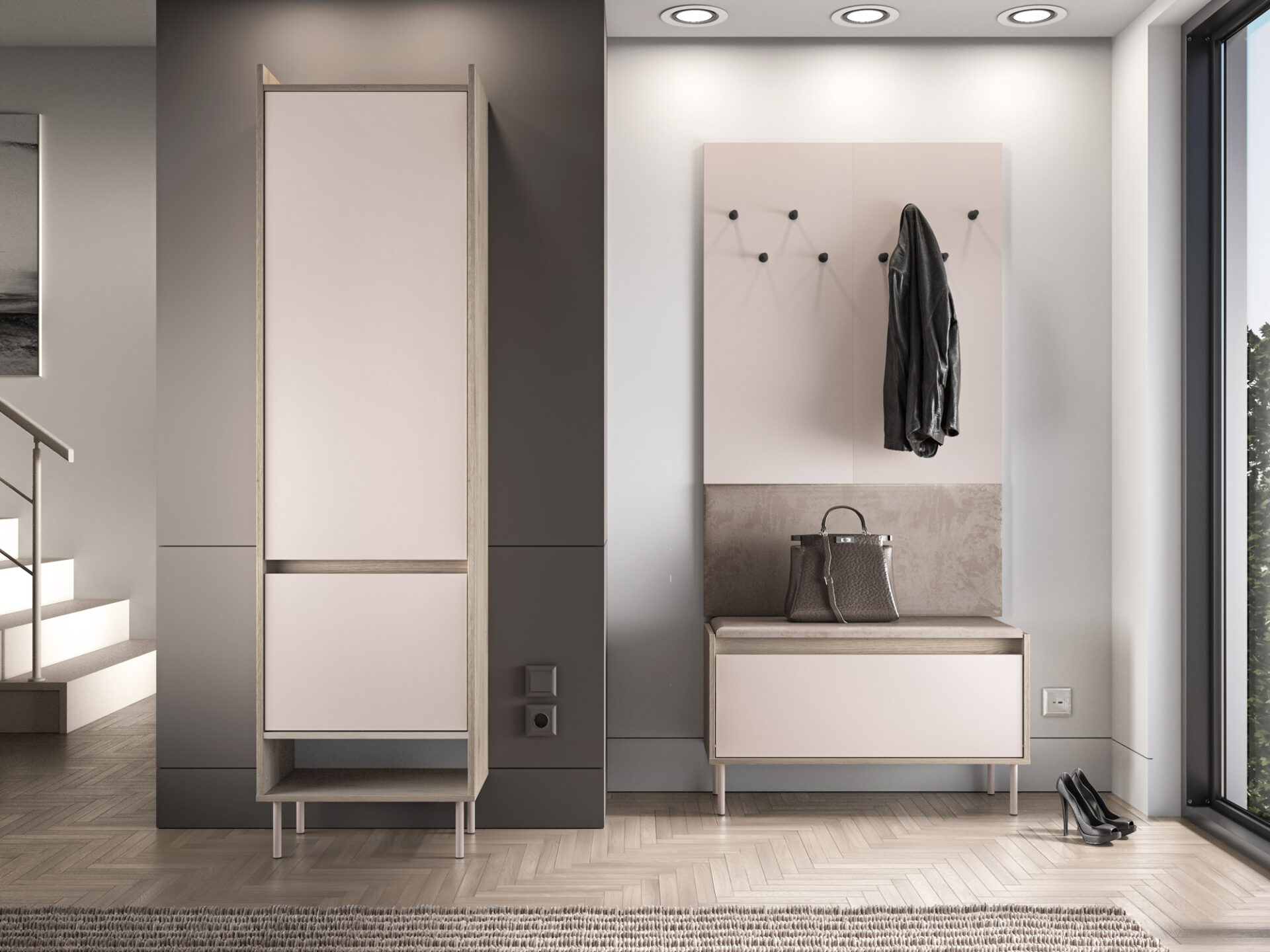 Voco 01 kremonas ozolkoka terakotas/kašmira krāsas skapis 2DL/P — изображение 9