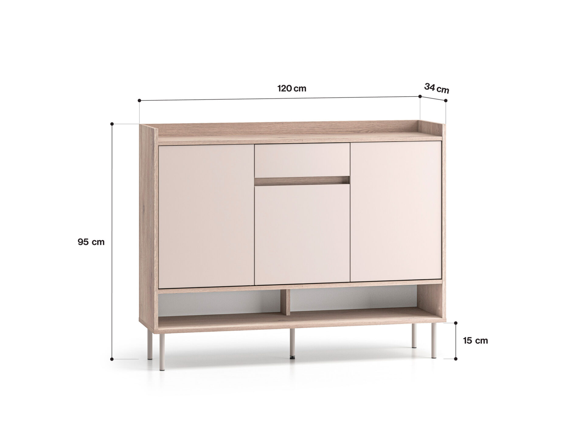 Voco 02 kremonas ozols terakota / kašmirs - 3D1S kumode — 6 attēls
