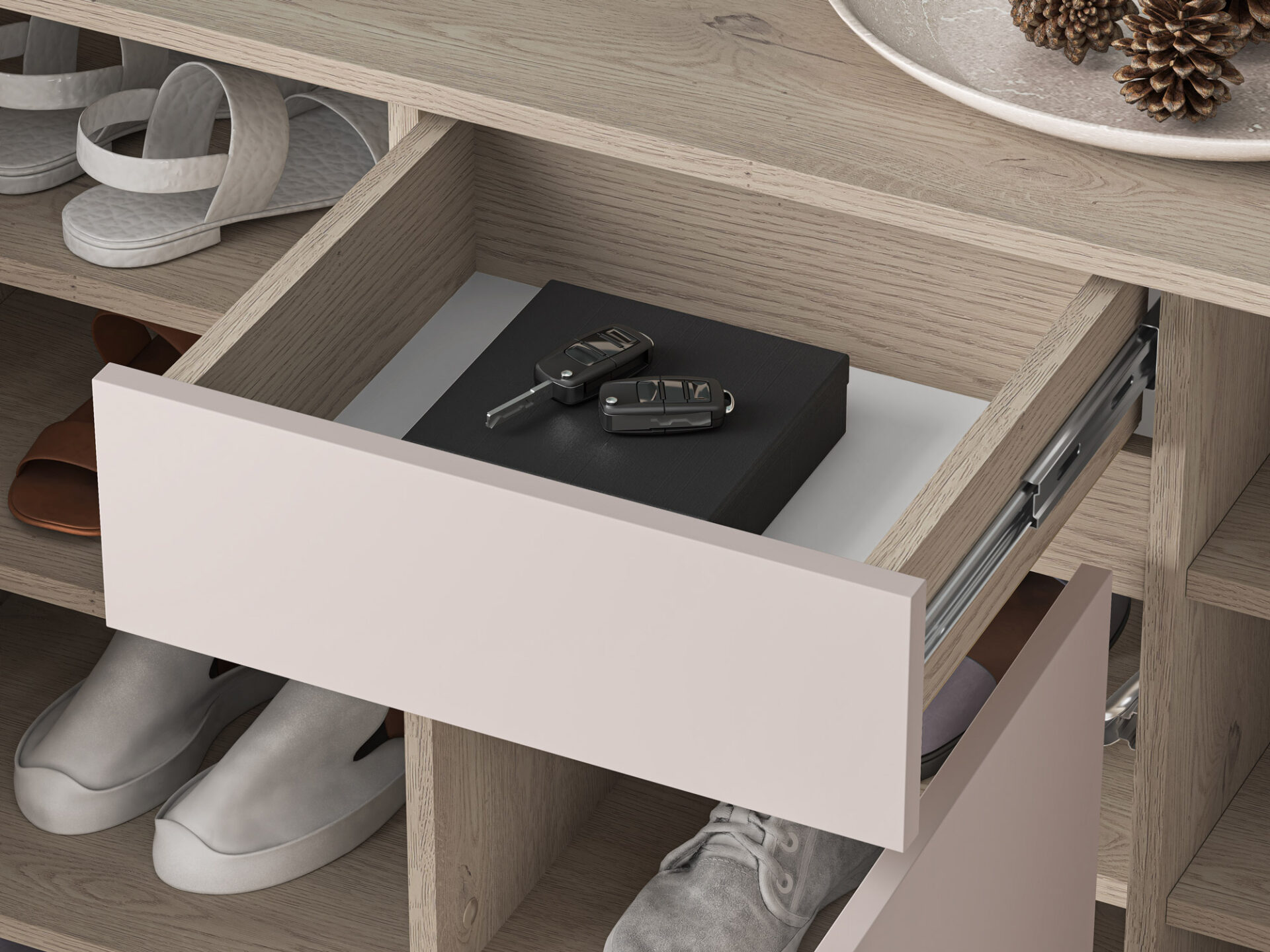 Voco 02 kremonas ozols terakota / kašmirs - 3D1S kumode — 7 attēls