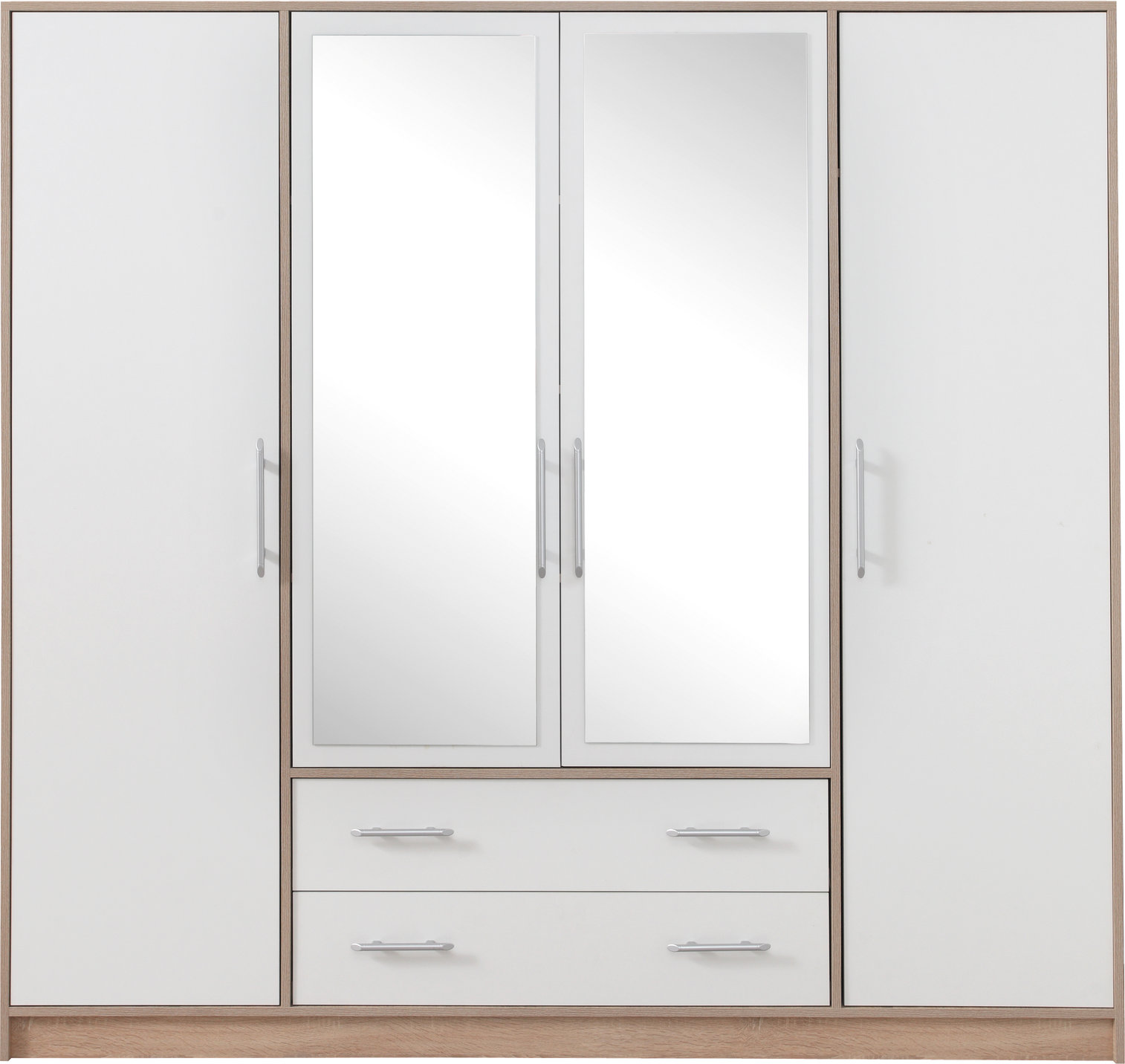 SMART 1 skapis, Sonoma ozols + balts lux ar spoguli