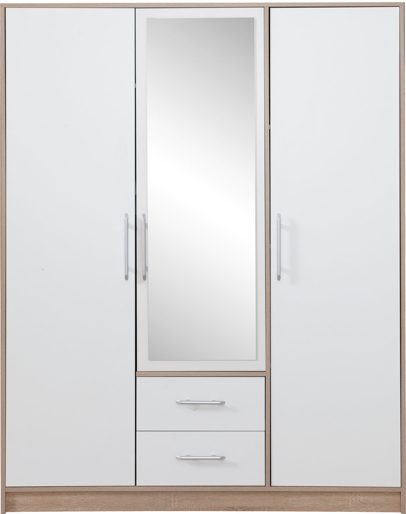 SMART 2 skapis, Sonoma ozols + balts lux ar spoguli