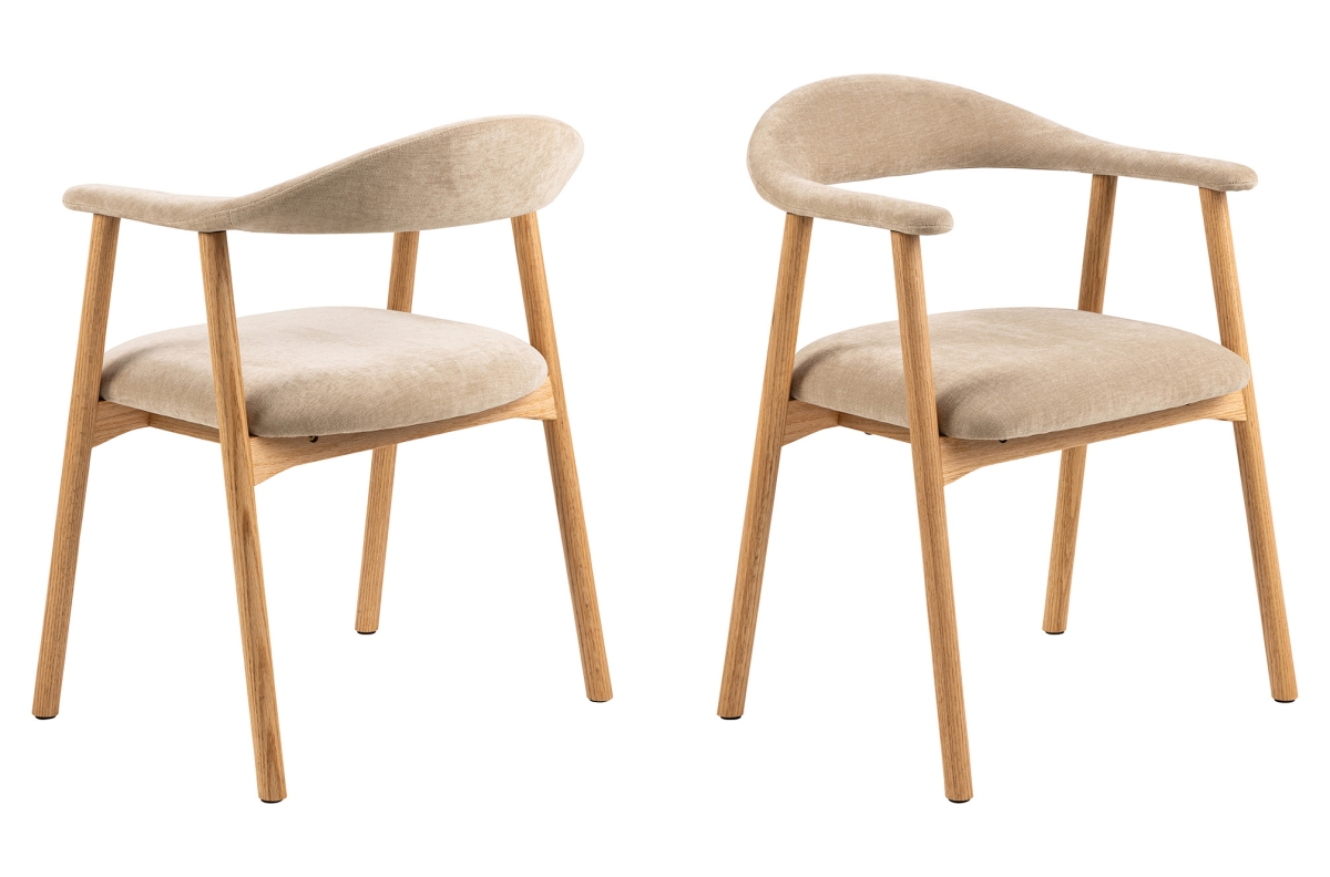 ADELE bēšs (Danny 3 audums) / dabīga ozolkoka rāmis - KOKA KRĒSLS DZĪVOJAMĀ ISTABĀ, ĒDAMISTABĀ, RETRO VIRTUVĒ — изображение 3