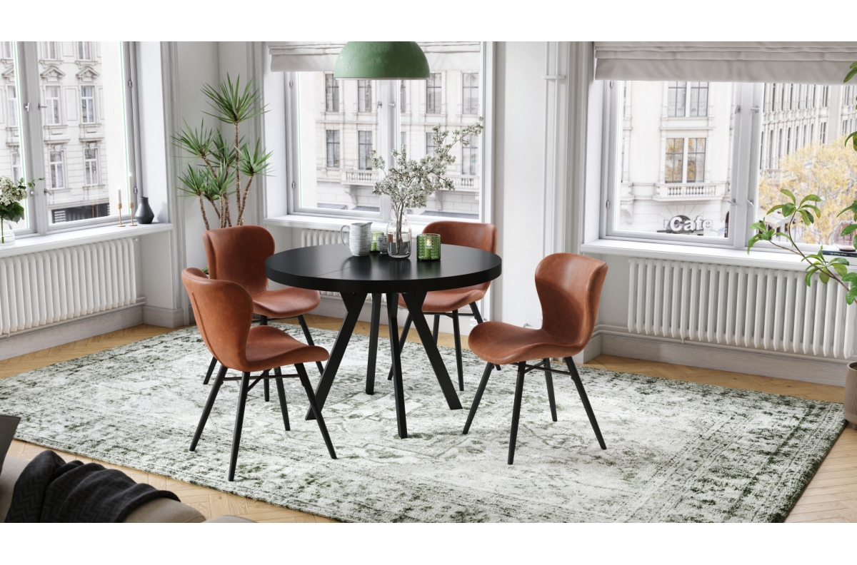 ALTEA Retro Brandy eko āda/melnas kājas - MODERNS KRĒSLS DZĪVOJAMĀ ISTABĀ/ĒDAMISTABĀ/VIRTUVĒ/BIROJĀ — изображение 3