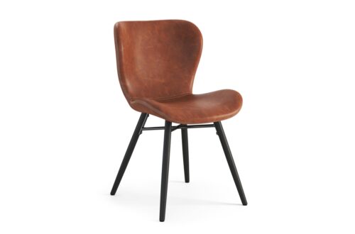 ALTEA Retro Brandy eko āda/melnas kājas – MODERNS KRĒSLS DZĪVOJAMĀ ISTABĀ/ĒDAMISTABĀ/VIRTUVĒ/BIROJĀ