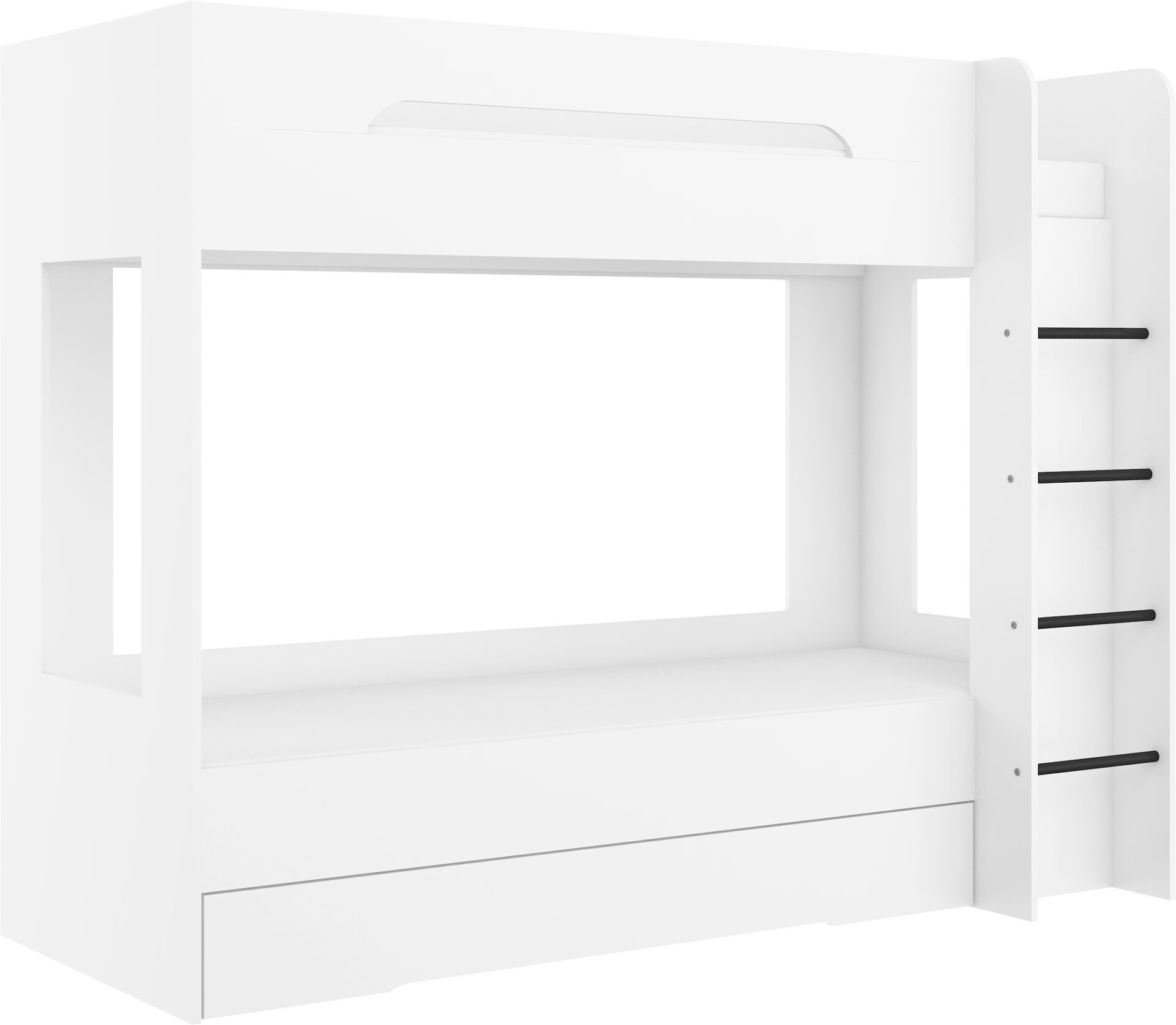 Bērnu divstāvu gulta jauniešiem, 2 personām, 80x200, BLIN, balta