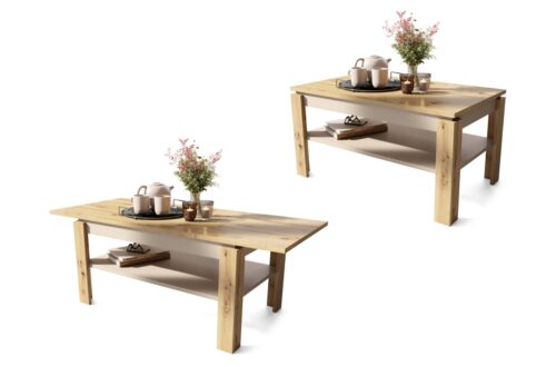 ASTI-R Artisan Oak/Beige (Champagne) – MODERNS SOLS/GALDS AR IZVIETOJAMU GALDA VIRSMU