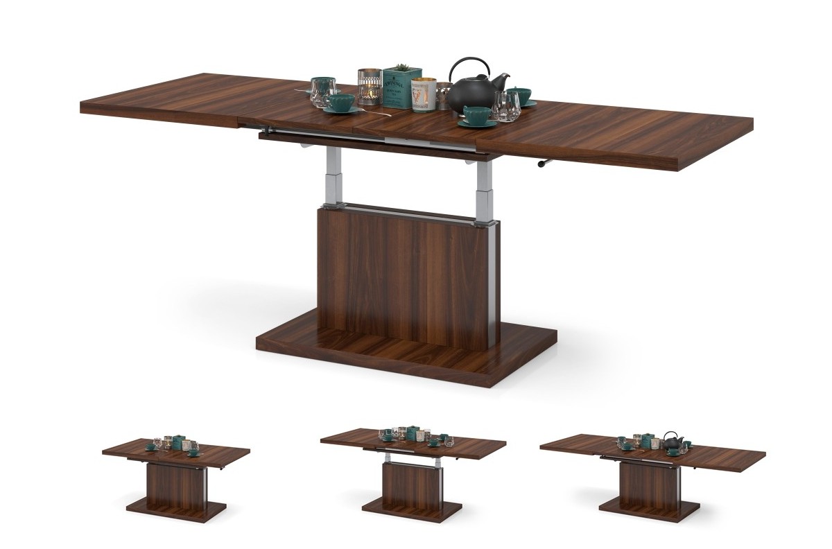 ASTON California Walnut - MODERNS IZGARINĀMS PACELAMAIS GALDIŅŠ KAFIJAS GALDIŅŠ