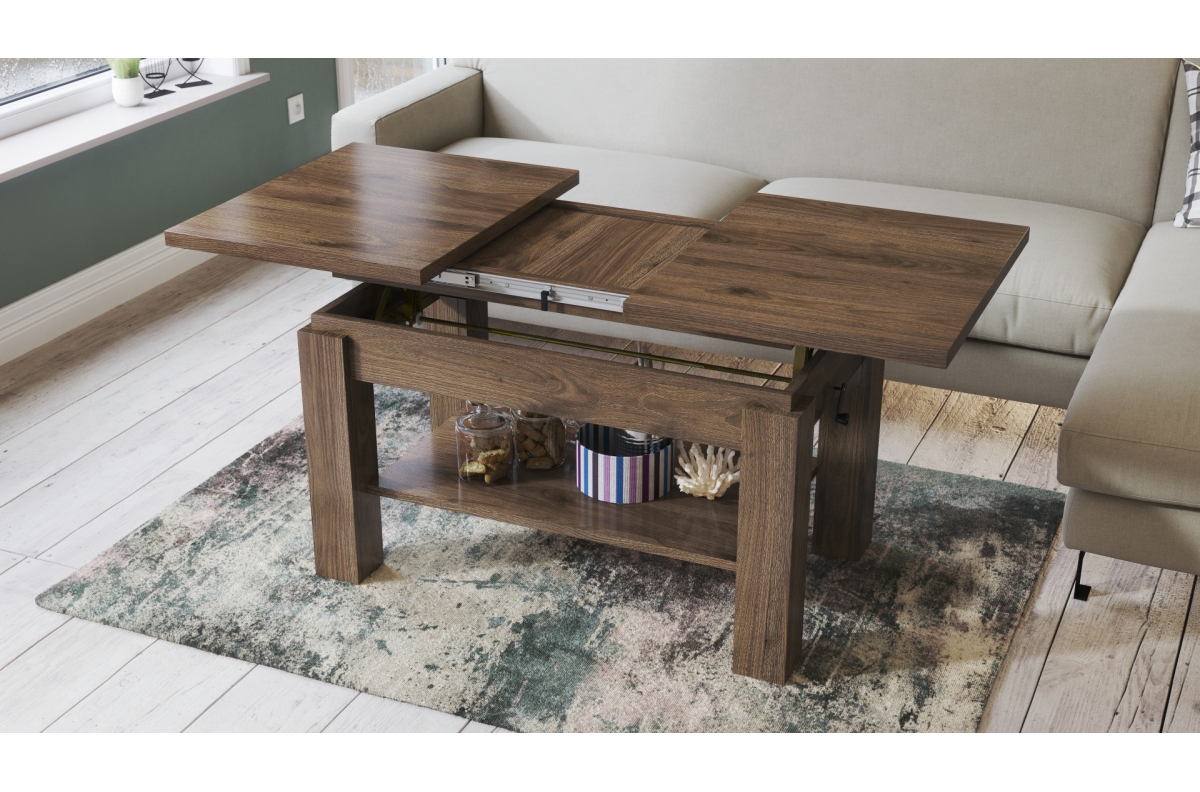 ASTORIA Elegant Walnut - Salokāms kafijas galdiņš ar plauktu — изображение 4