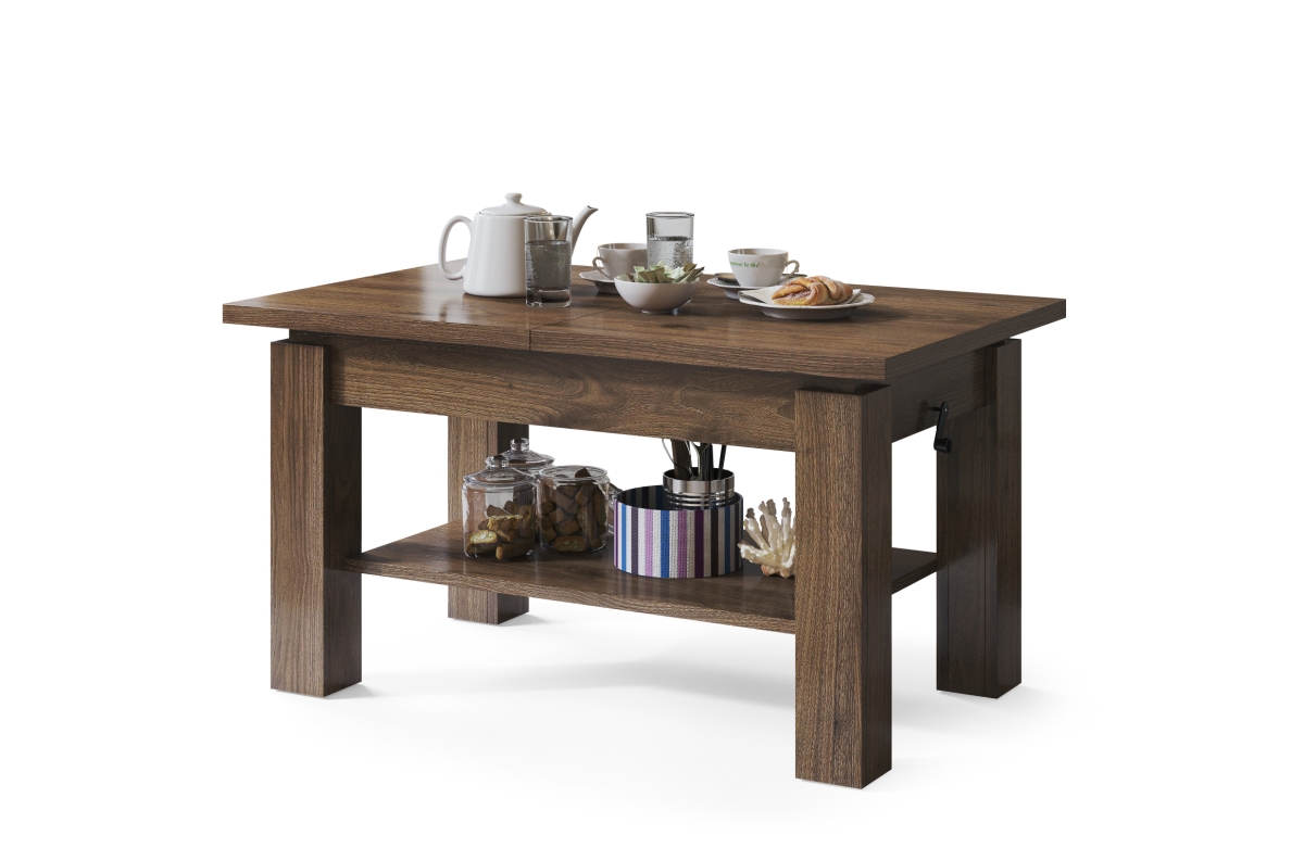 ASTORIA Elegant Walnut - Salokāms kafijas galdiņš ar plauktu — изображение 6