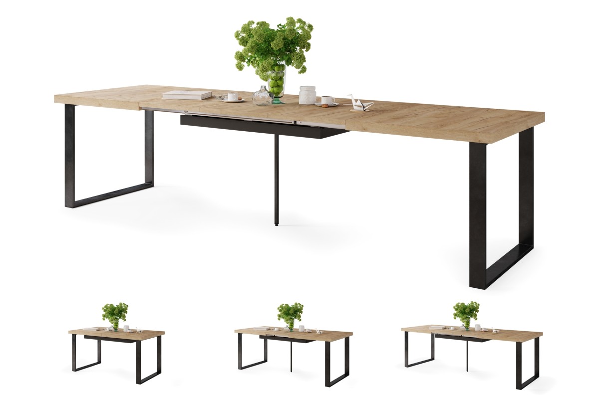 AVELLA Gold Craft Oak - DZĪVOJAMĀS ISTABAS/ĒDAMISTABAS GALDS, IZGARINOJAMS LĪDZ 310 CM!