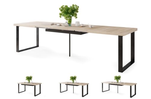 AVELLA Sonoma Oak – DZĪVOJAMĀS ISTABAS/ĒDAMISTABAS GALDS, IZGARINOJAMS LĪDZ 310 CM!