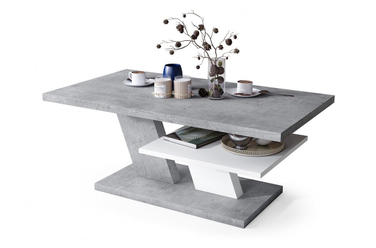 CLIFF MAT Millenium Concrete/White - MODERNS KAFIJAS GALDIŅŠ