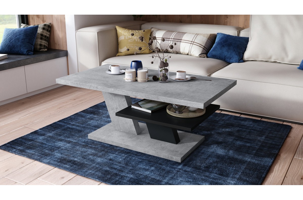 CLIFF MAT Millenium Concrete/Black - MODERNS KAFIJAS GALDIŅŠ — изображение 2