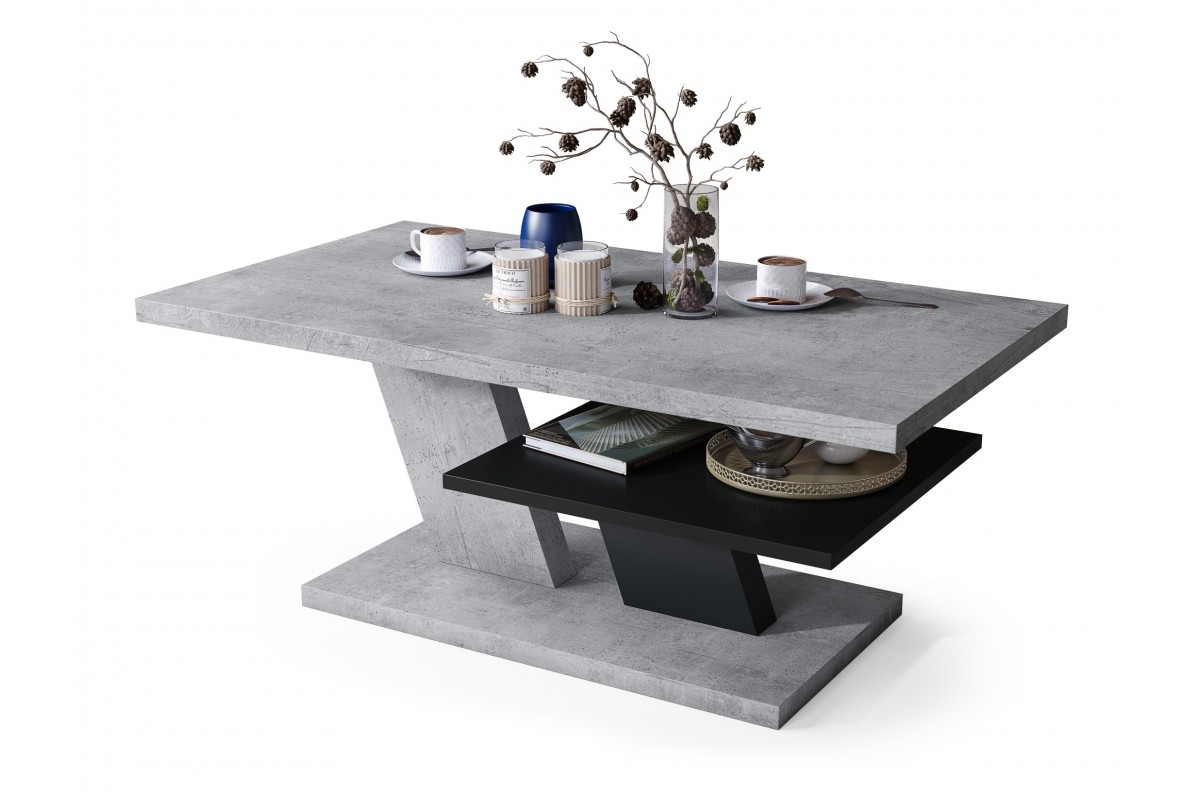 CLIFF MAT Millenium Concrete/Black - MODERNS KAFIJAS GALDIŅŠ
