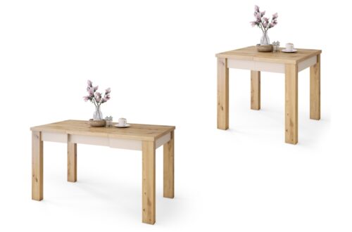 FONTE Artisan Oak / Beige (Champagne) – KLASISKS VIRTUVES/DZĪVOJAMĀS ISTABAS GALDS, IZGARINOJAMS LĪDZ 130 CM!