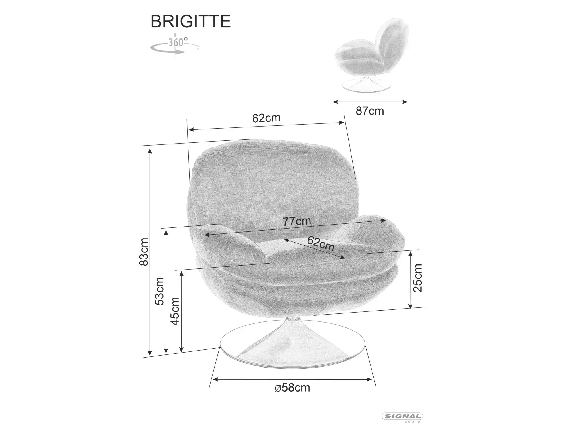 Brigitte Brego BRIGITTEBRSZ07 atpūtas krēsls — изображение 5